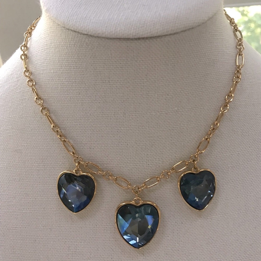 NWT Ann Taylor Jeweled Heart Statement Necklace